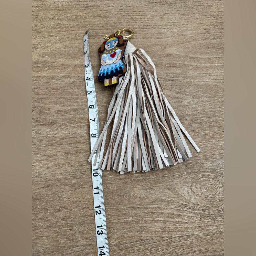 Tory Burch fringe leather girl key fob purse charm - Picture 6 of 6